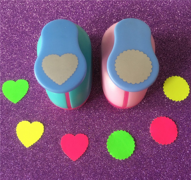 Wave Heart And Wave Circle Shape 1 Inch Hole Punch Love Puncher